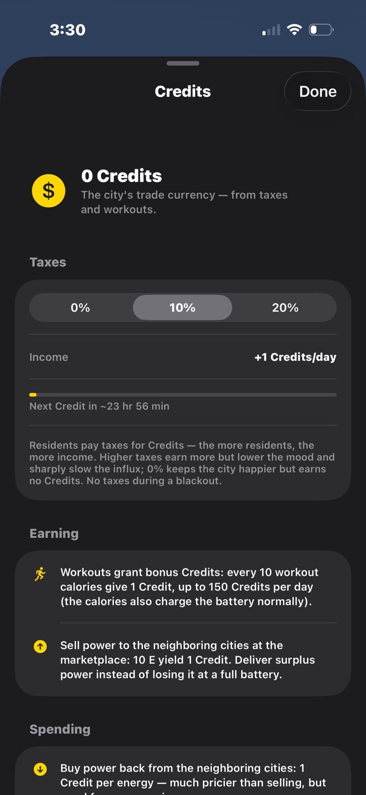 Capture d'écran de l'application LightsOn