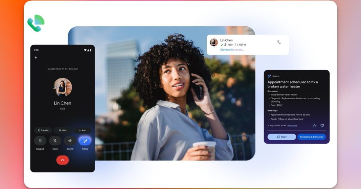 Vos appels Google Voice viennent de bénéficier d'un preneur de notes IA et d'un prix moins cher