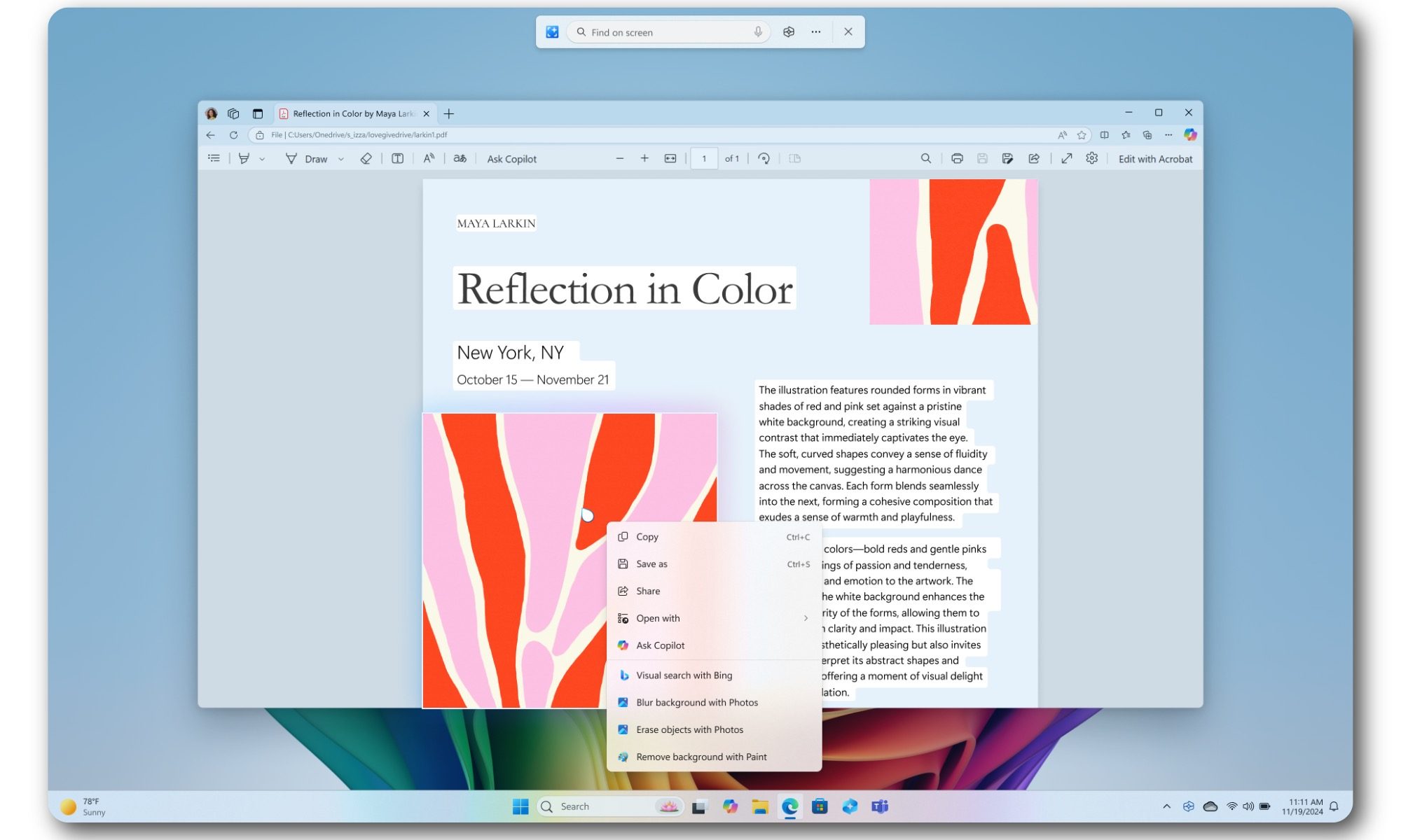 Fonctionnalité Cliquez pour faire dans Windows 11.