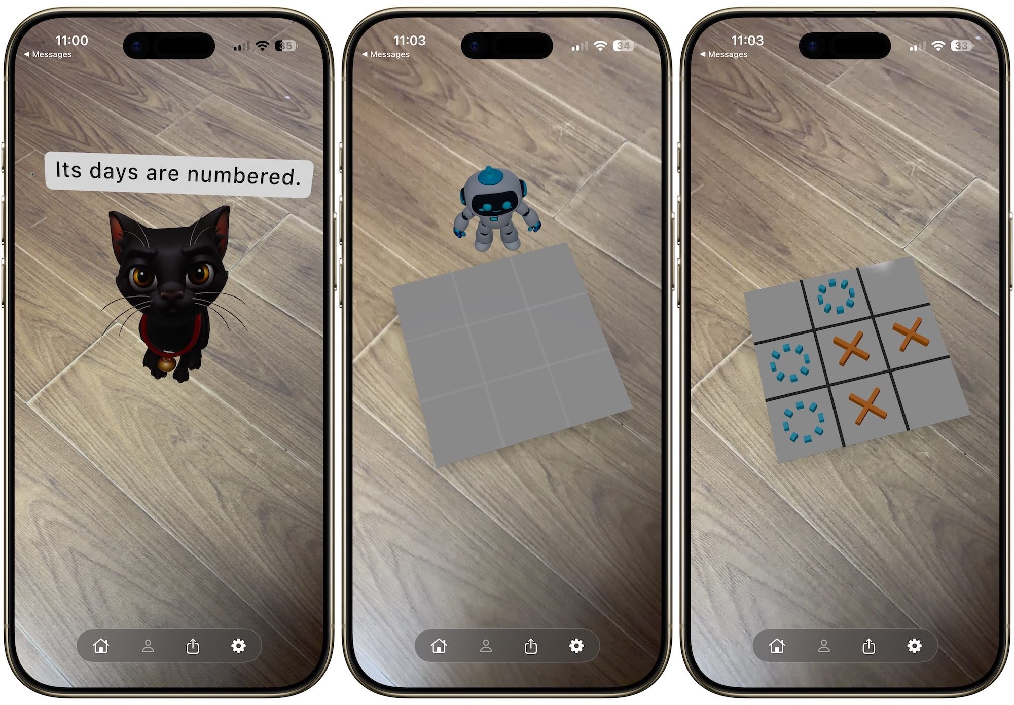 messages et jeux via Pixi