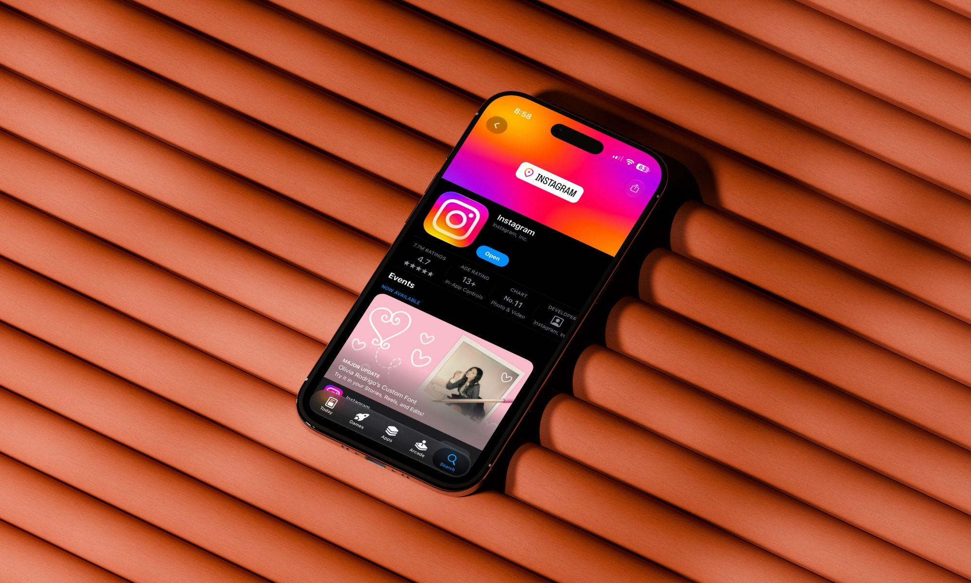 Instagram ouvert sur iPhone