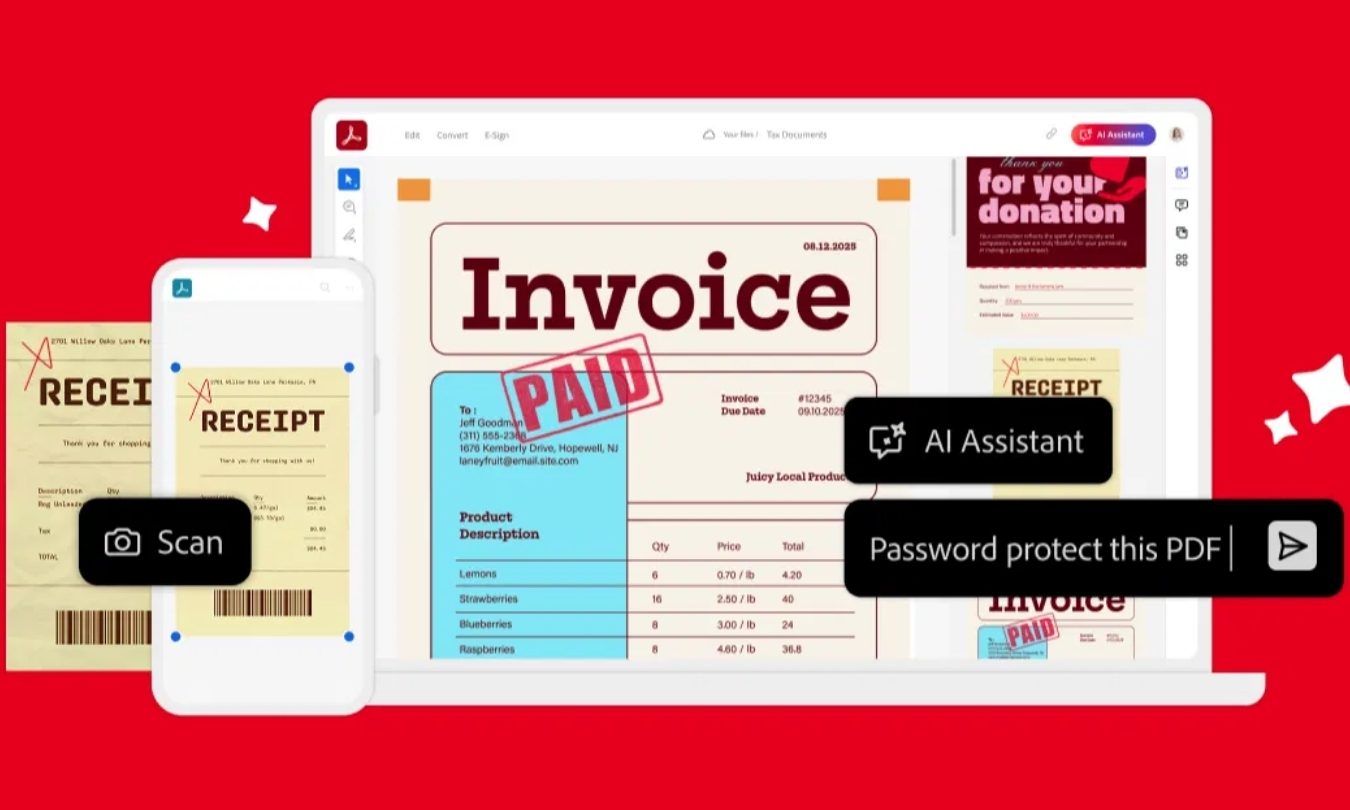 Préparation de déclarations de revenus Adobe Acrobat