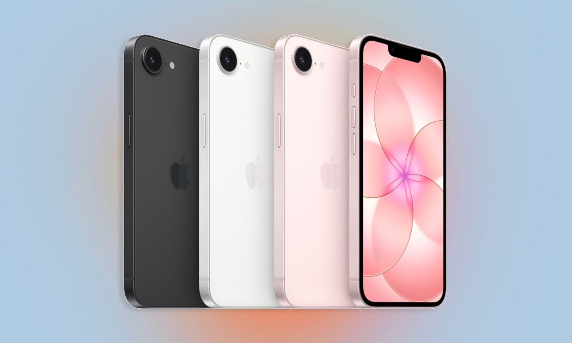 Apple iPhone 17e sur fond dégradé
