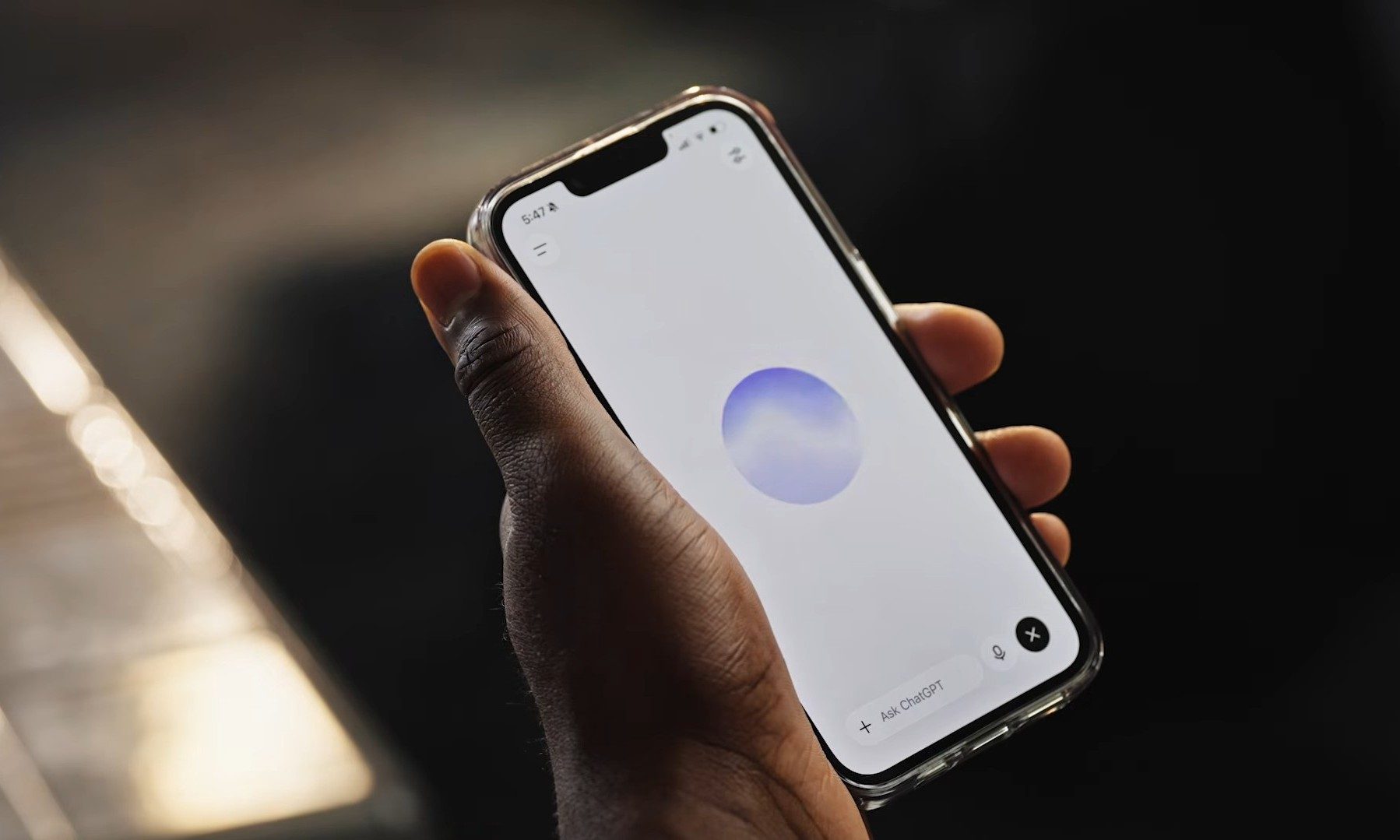 ChatGPT en direct sur un iPhone