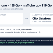 Schéma expliquant qu'un téléphone de 128 Go décimaux affiche 119,2 Gio binaires, soit 7 % d'écart