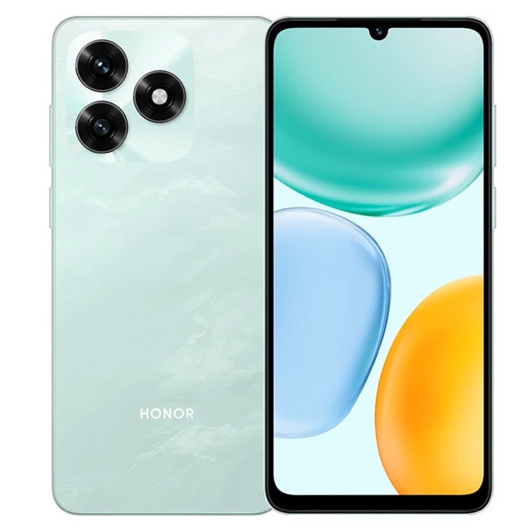 Honor X5c Plus cyan, faces avant et arrière